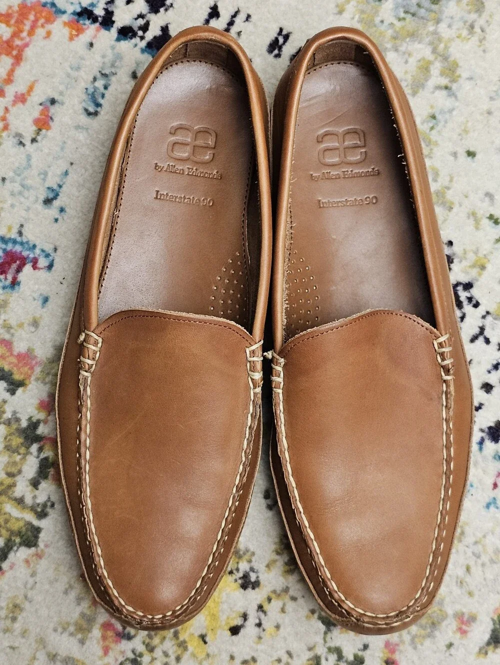 Allen Edmonds Interstate 90 Mens Shoes Size 15 Brown Leather Loafer Slip On